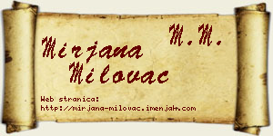 Mirjana Milovac vizit kartica